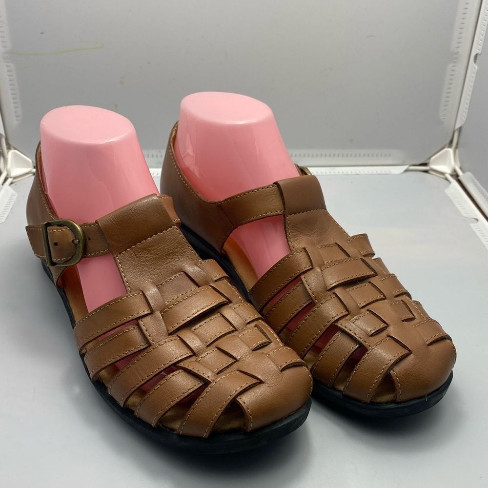 Array Women’s Aruba Brown Leather Fisherman Sandals Size 7.5W Comfort Casual